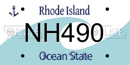 NH490 Rhode Island License Plate