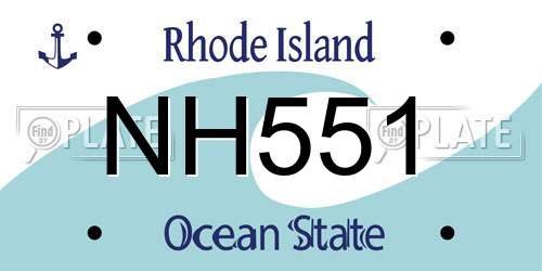 NH551 Rhode Island License Plate