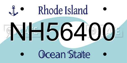 NH56400 Rhode Island License Plate