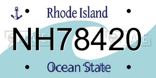 NH78420 Rhode Island License Plate