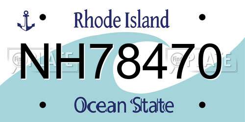 NH78470 Rhode Island License Plate