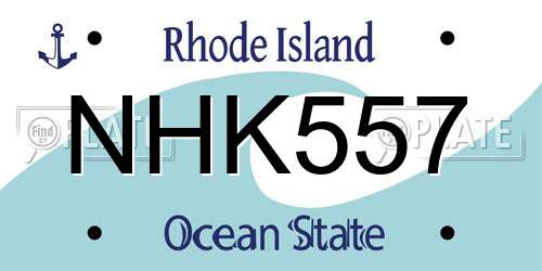 NHK557 Rhode Island License Plate