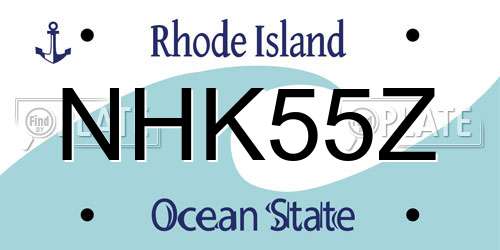NHK55Z Rhode Island License Plate