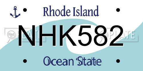 NHK582 Rhode Island License Plate