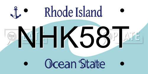 NHK58T Rhode Island License Plate