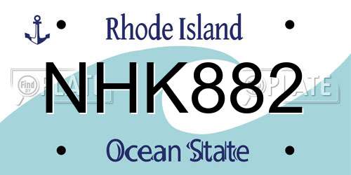 NHK882 Rhode Island License Plate