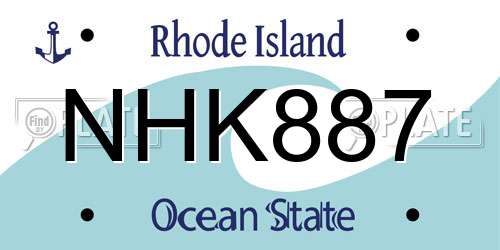 NHK887 Rhode Island License Plate