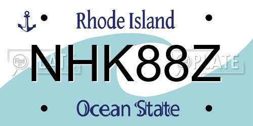 NHK88Z Rhode Island License Plate