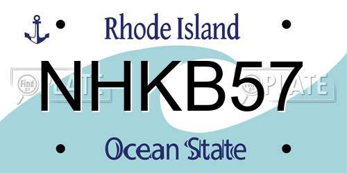 NHKB57 Rhode Island License Plate