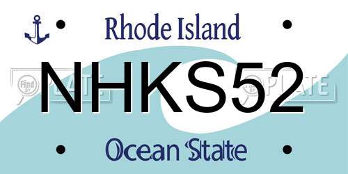 NHKS52 Rhode Island License Plate