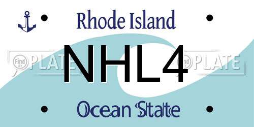 NHL4 Rhode Island License Plate