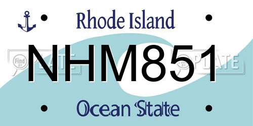 NHM851 Rhode Island License Plate