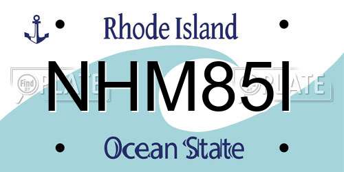 NHM85I Rhode Island License Plate