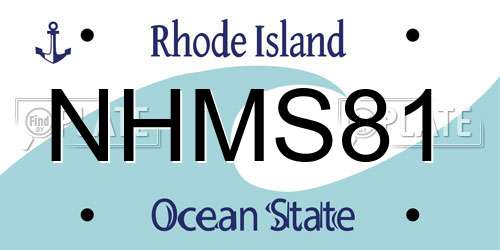NHMS81 Rhode Island License Plate
