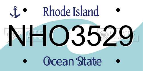 NHO3529 Rhode Island License Plate