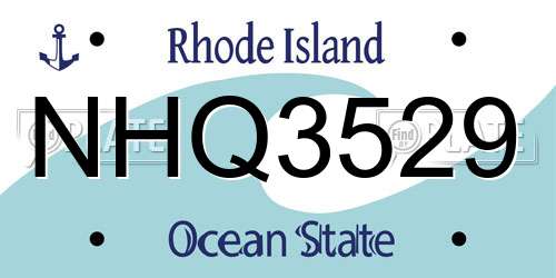 NHQ3529 Rhode Island License Plate