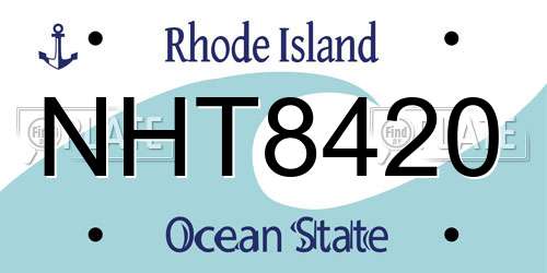 NHT8420 Rhode Island License Plate