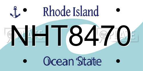 NHT8470 Rhode Island License Plate