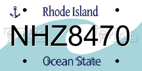 NHZ8470 Rhode Island License Plate
