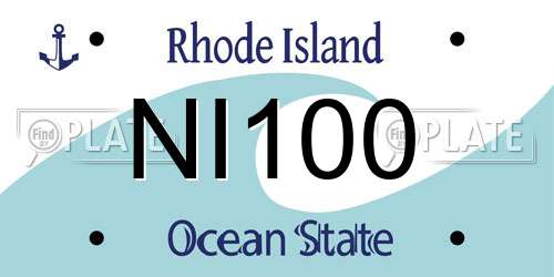 NI100 Rhode Island License Plate