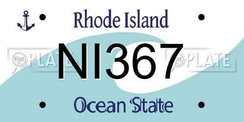 NI367 Rhode Island License Plate