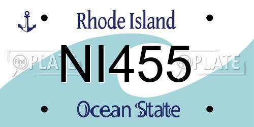 NI455 Rhode Island License Plate