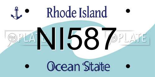 NI587 Rhode Island License Plate