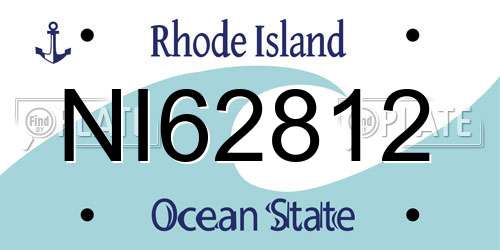 NI62812 Rhode Island License Plate