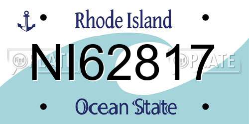 NI62817 Rhode Island License Plate