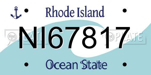 NI67817 Rhode Island License Plate