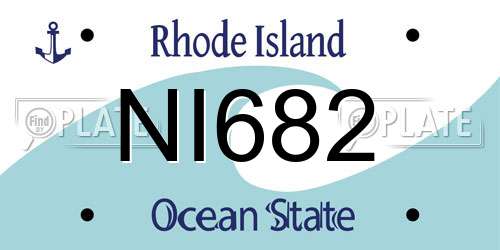 NI682 Rhode Island License Plate