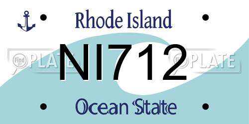 NI712 Rhode Island License Plate
