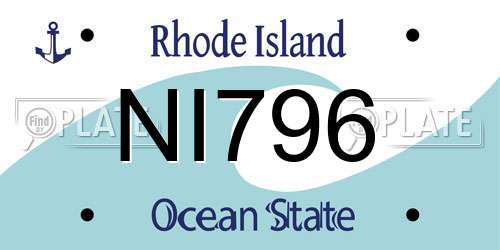 NI796 Rhode Island License Plate