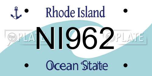 NI962 Rhode Island License Plate