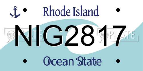 NIG2817 Rhode Island License Plate