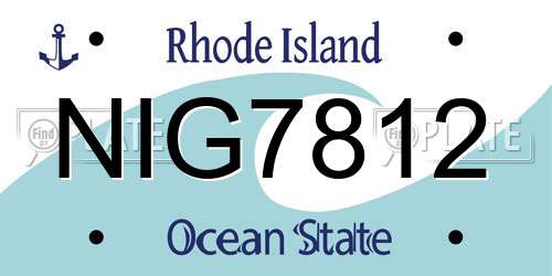 NIG7812 Rhode Island License Plate
