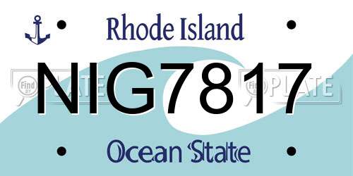 NIG7817 Rhode Island License Plate