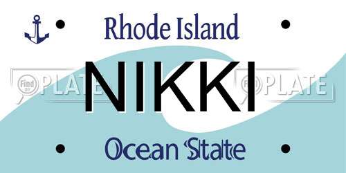 NIKKI Rhode Island License Plate