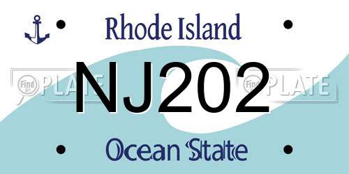 NJ202 Rhode Island License Plate
