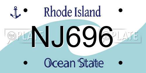 NJ696 Rhode Island License Plate