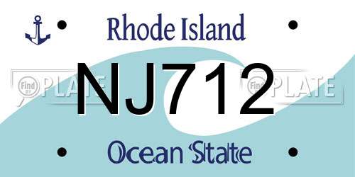 NJ712 Rhode Island License Plate