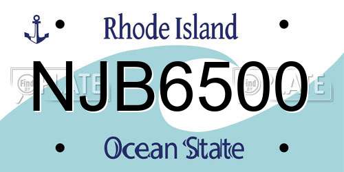 NJB6500 Rhode Island License Plate