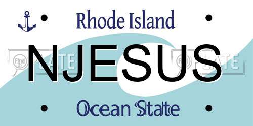 NJESUS Rhode Island License Plate