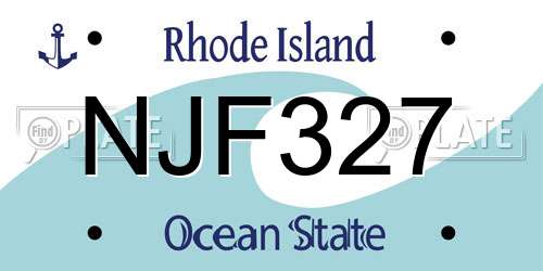 NJF327 Rhode Island License Plate