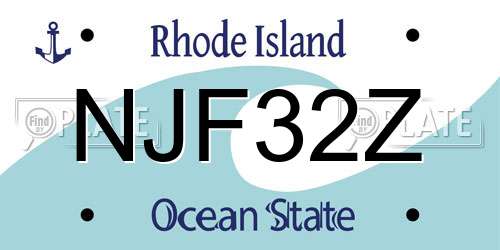 NJF32Z Rhode Island License Plate