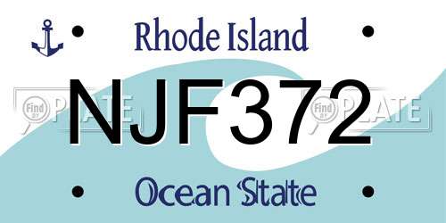NJF372 Rhode Island License Plate