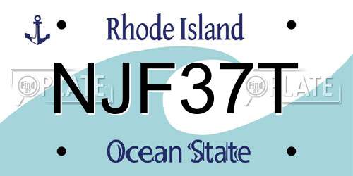NJF37T Rhode Island License Plate