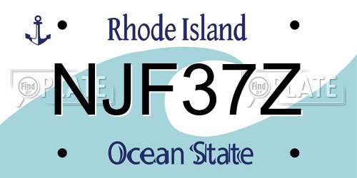 NJF37Z Rhode Island License Plate