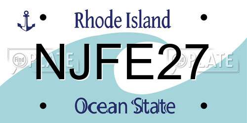 NJFE27 Rhode Island License Plate