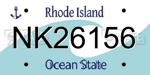 NK26156 Rhode Island License Plate
